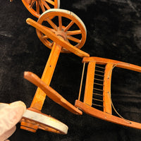 Thumbnail for Large Porcelain Draft Horse & Wooden Farm Wagon Carriage Model see the pics Set17