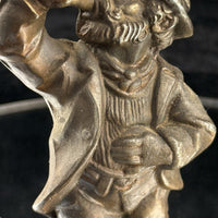 Thumbnail for Drunkard Bronze Figurine on Marble Base Man Drinking Bottle 5” Bar Art Vintage4