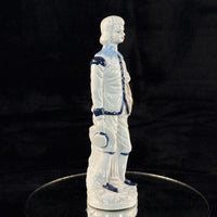 Thumbnail for Antique Porcelain decor Colonial Man Figurine White Blue Glaze 11