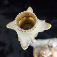Thumbnail for Antique German Victorian Porcelain Flowerscandle hold Candelabra Lady Gold Gilt13