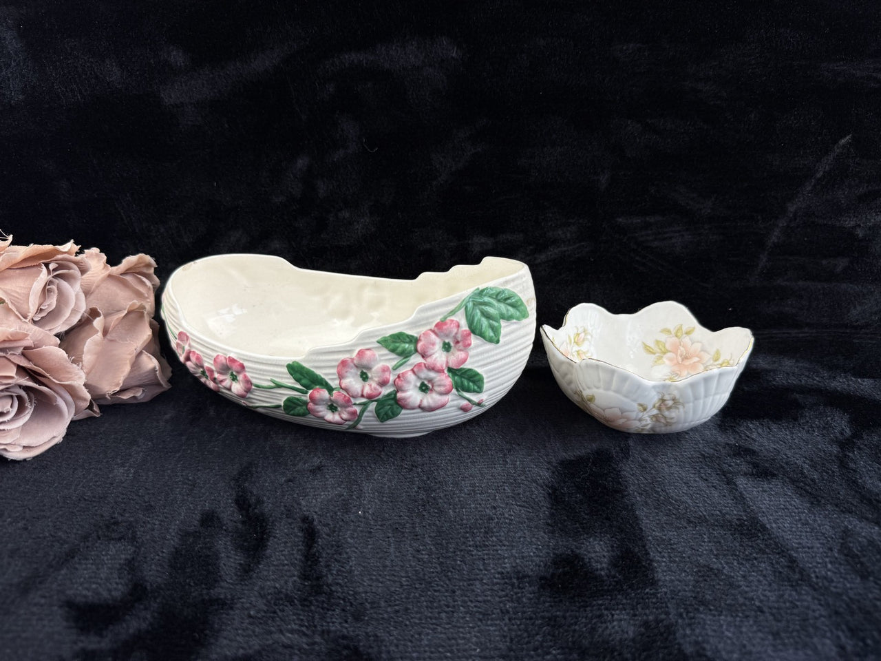 decor Maling Ware 4586 Dogwood Planter/Trough & Small Bowl - Pink Floral Large11