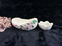 Thumbnail for decor Maling Ware 4586 Dogwood Planter/Trough & Small Bowl - Pink Floral Large11