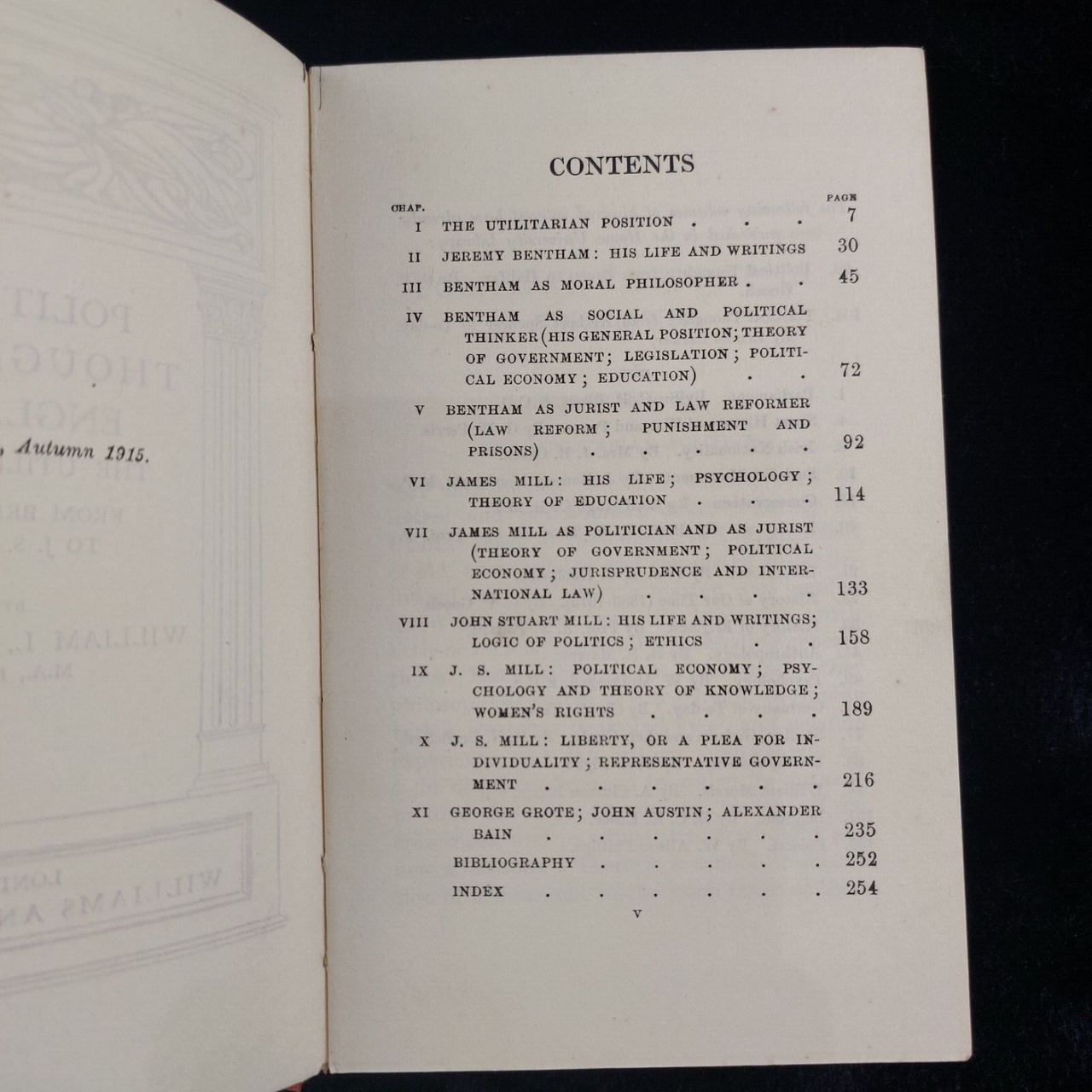 Political Thought: 1915 The Utilitarians by W.L. Davidson book Home University9