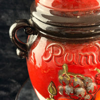 Thumbnail for West Germany Rumtopf Jar Red Glazed Fruit Motif 13