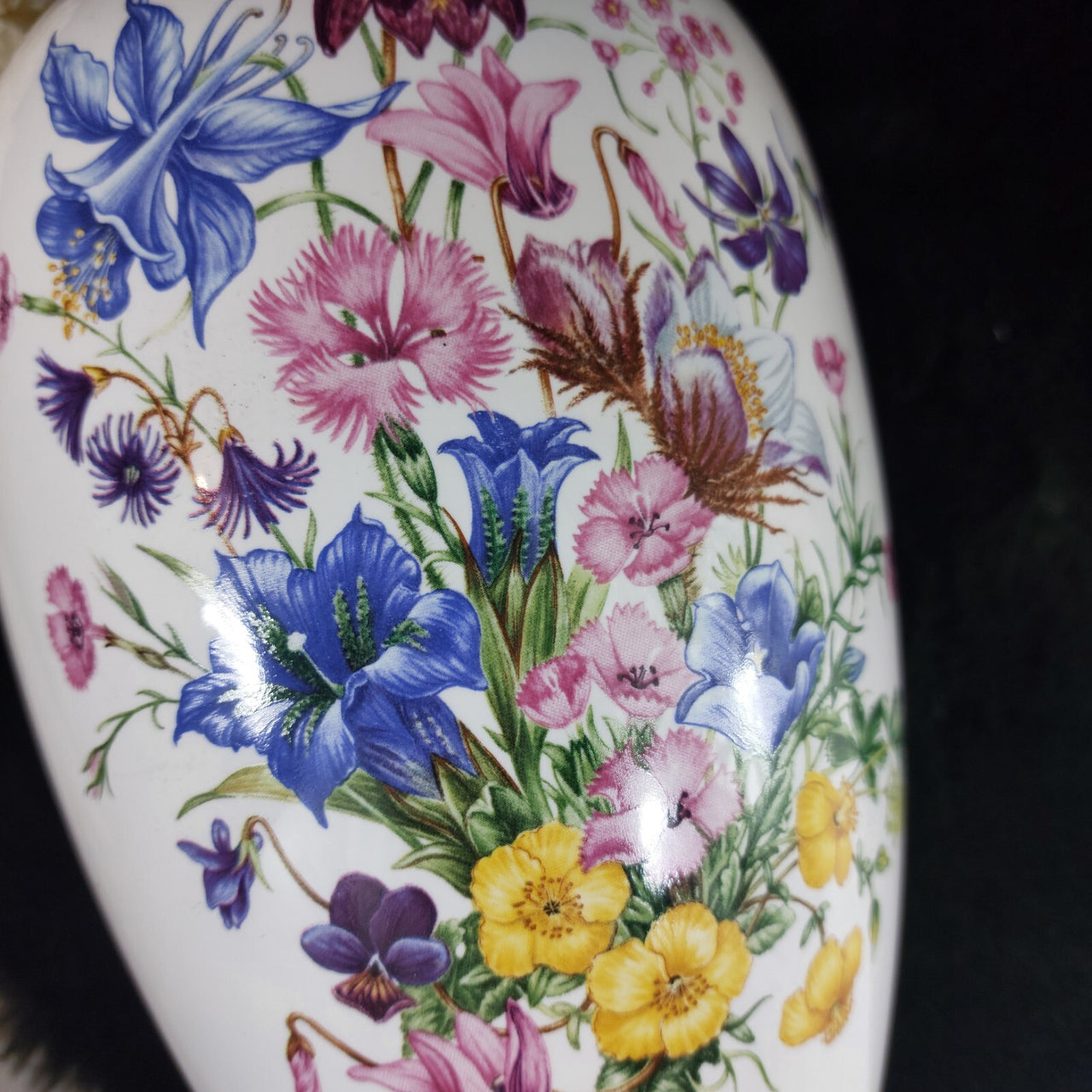 Franklin Mint Glory Alpine Chelsea Flower 1991 Large porc Vase Marjorie Blamey.7