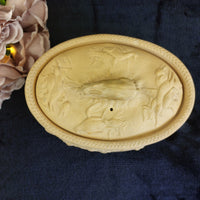 Thumbnail for Antique 1800s Wedgwood Yellow Jasperware Game Dish - Little crack & chips China.1