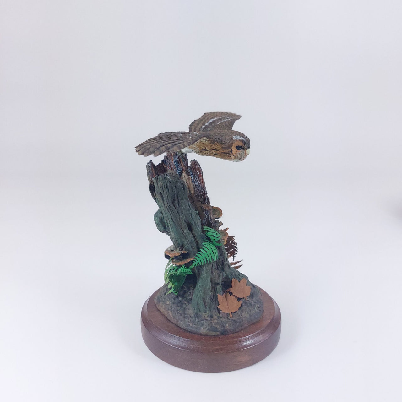 Merlin Collection Owl Figurine on Tree Decorative Stump Collectible Statue Art d20