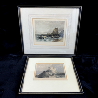 Thumbnail for Pair Antique c.1830s Thomas Allom Engravings pr Bamborough & Holy Island Castle.0