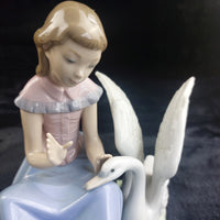Thumbnail for NAO Lladro Girl with Swan Figurine 1986 7.5