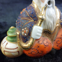 Thumbnail for Vintage Japanese Hand-Painted Porcelain Oriental Pipe Smoker Incense Figurine 4