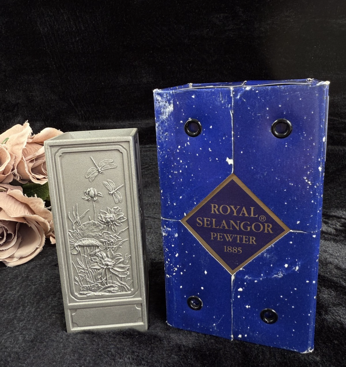 Royal Selangor Pewter Vase / Pencil Holder with orig Box Pen Pencil Caddy PEWTER0