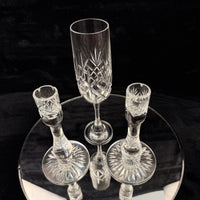 Thumbnail for Vintage Cut Crystal Glassware Set – 6 Champagne Flutes & 2 Candlestick Holders7