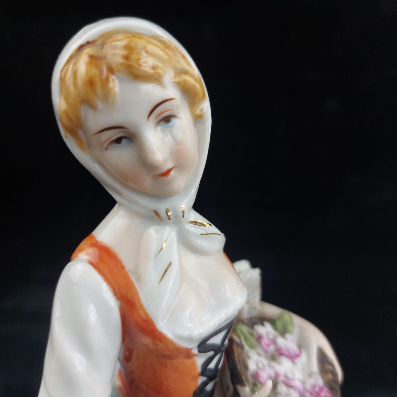 German Porcelain Figurine Pair Shepherdess & Shepherd Sheep 10" gift see pics12
