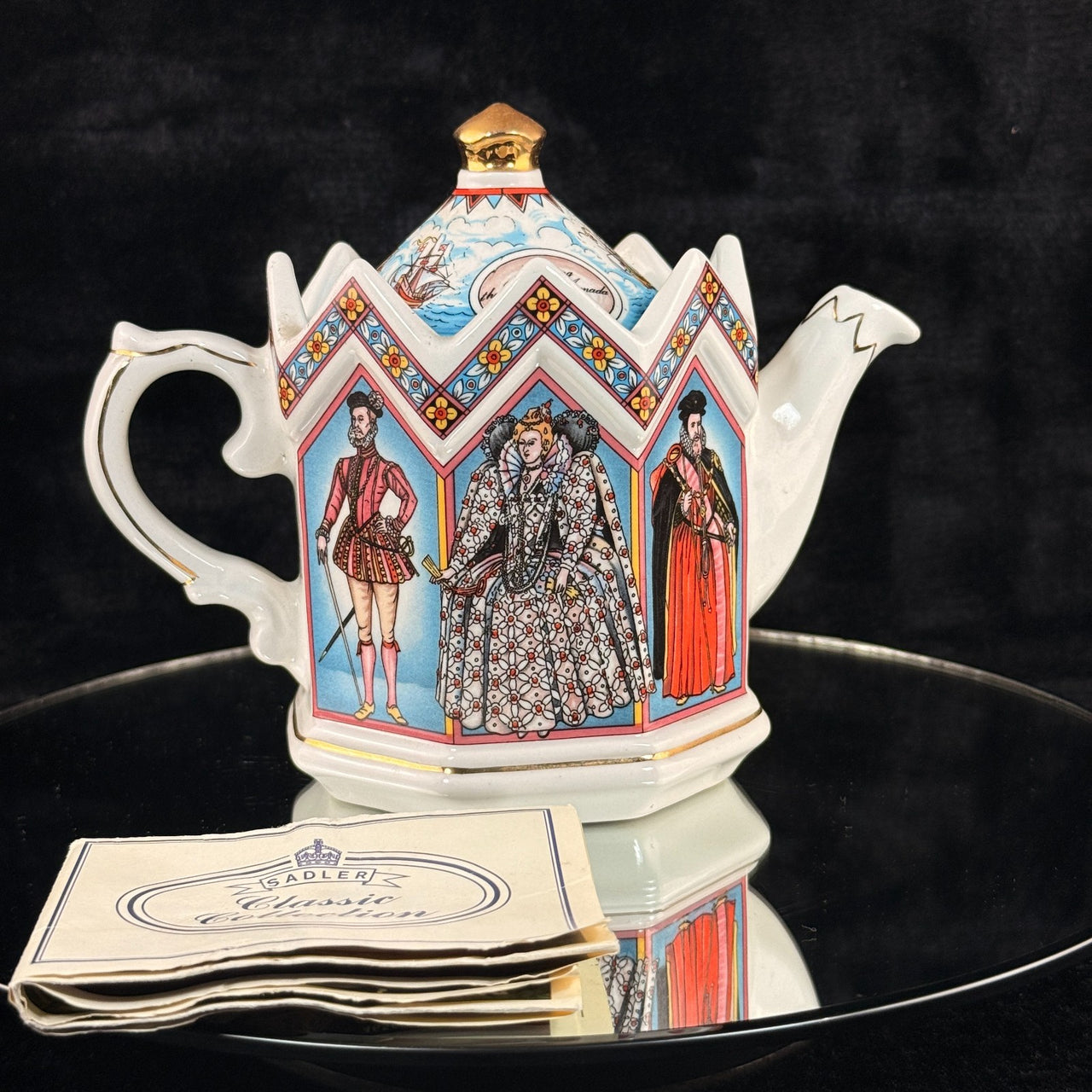 Sadler I Elizabeth Teapot England 1588 Spanish Armada Crown Lid Rare Queen 606g6
