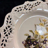 Thumbnail for Royal Creamware Floral Gift Primroses Poppies Plates x2 Ltd Ed 10.5