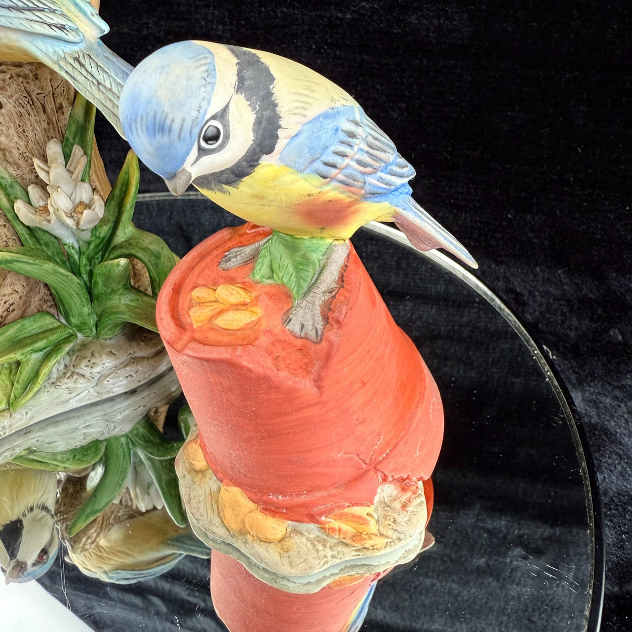Alfretto Porcelain Tit Blue Bird Figurines Set of 2 Collectors Series 7" Medium.7