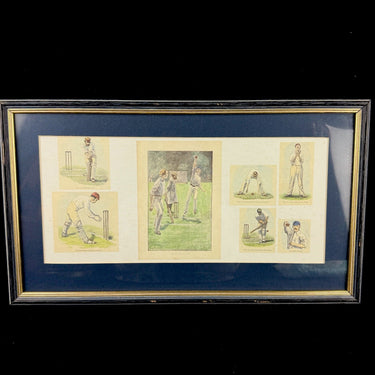 Lucien Davis Cricket Art Print Framed 19thC Illustrations Sport Technique Scenes0