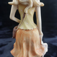 Thumbnail for Resin Girl Figurine with Purse & Dress –Blonde Vintage Style Statue  10