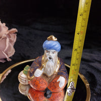 Thumbnail for Vintage Japanese Hand-Painted Porcelain Oriental Pipe Smoker Incense Figurine 4