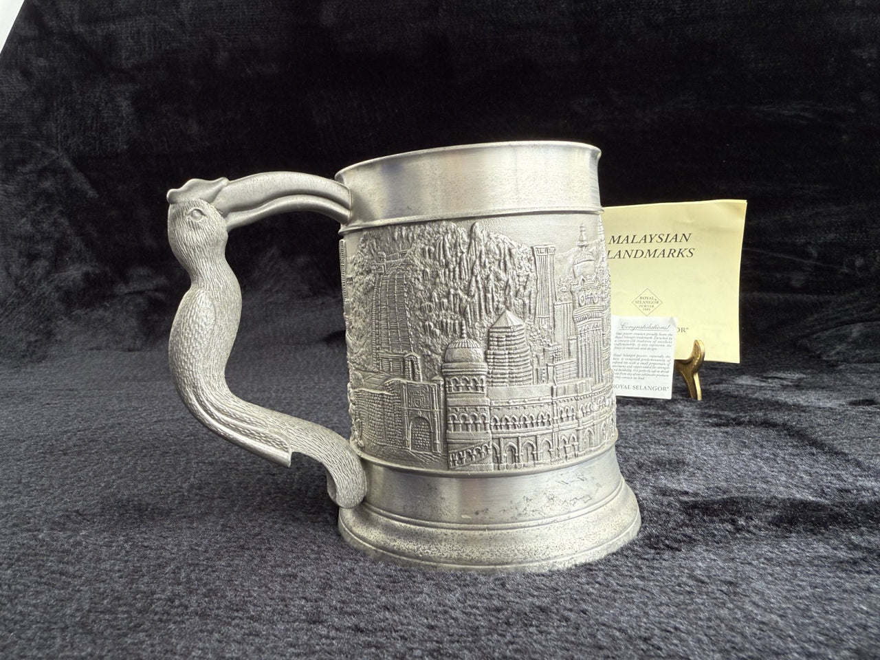 Royal Malaysian Selangor Landmarks Pewter Tankard / Mug with certificate Repro23