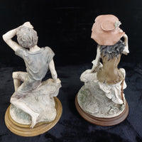 Thumbnail for Giuseppe Figurine Armani Couple repaired Flower & Arm Rustic 30cm Resin Italian.12