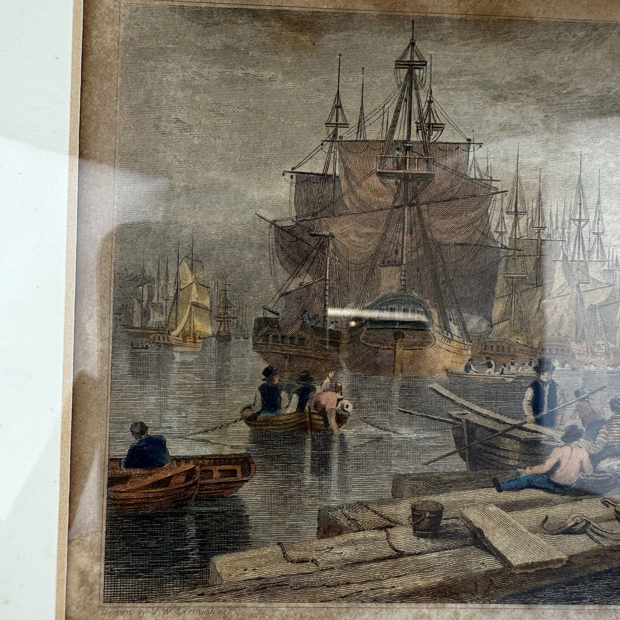 Antique c.1830 Hand-Coloured Engraving Print Bristol Harbour Lambert & Collard3