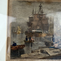 Thumbnail for Antique c.1830 Hand-Coloured Engraving Print Bristol Harbour Lambert & Collard3