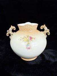 Thumbnail for Antique Crown Devon Floral Twin Handled Urn Vase c.1917-1930 English Pottery9