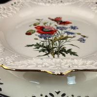 Thumbnail for Royal Creamware Floral Gift Primroses Poppies Plates x2 Ltd Ed 10.5