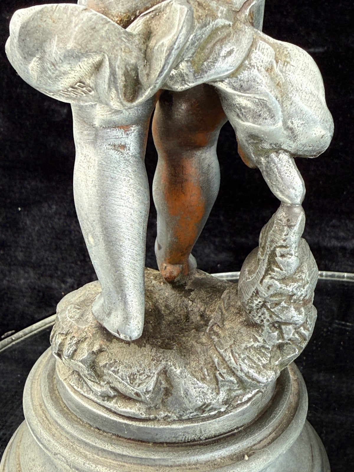 Antique French Cherub / Putti Metal Figurines "Silence" & "Music" by C. Kalf?12