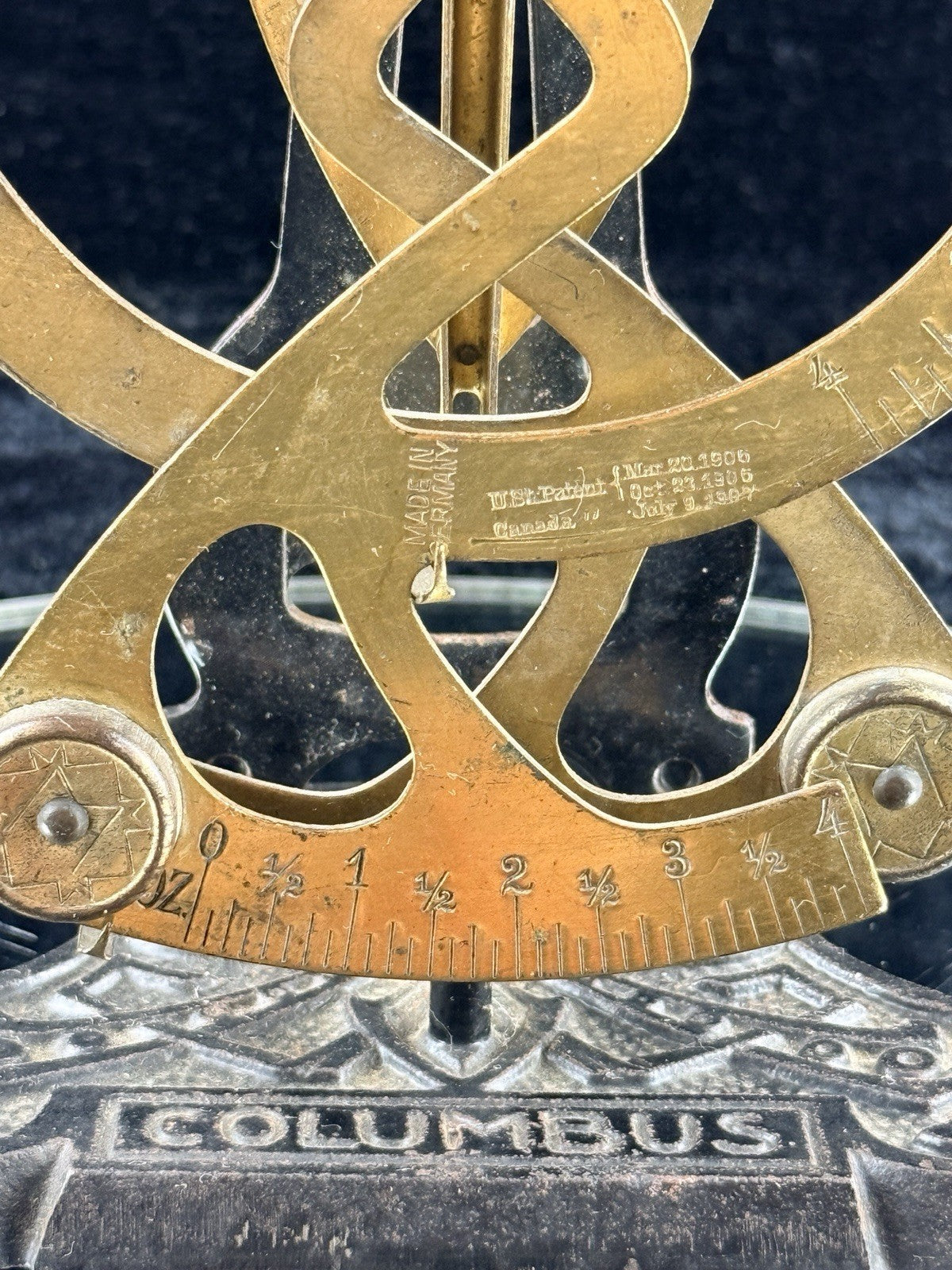 Columbus Antique Scale Postal Germany 1906 Brass & Cast Iron Balance Weighing21