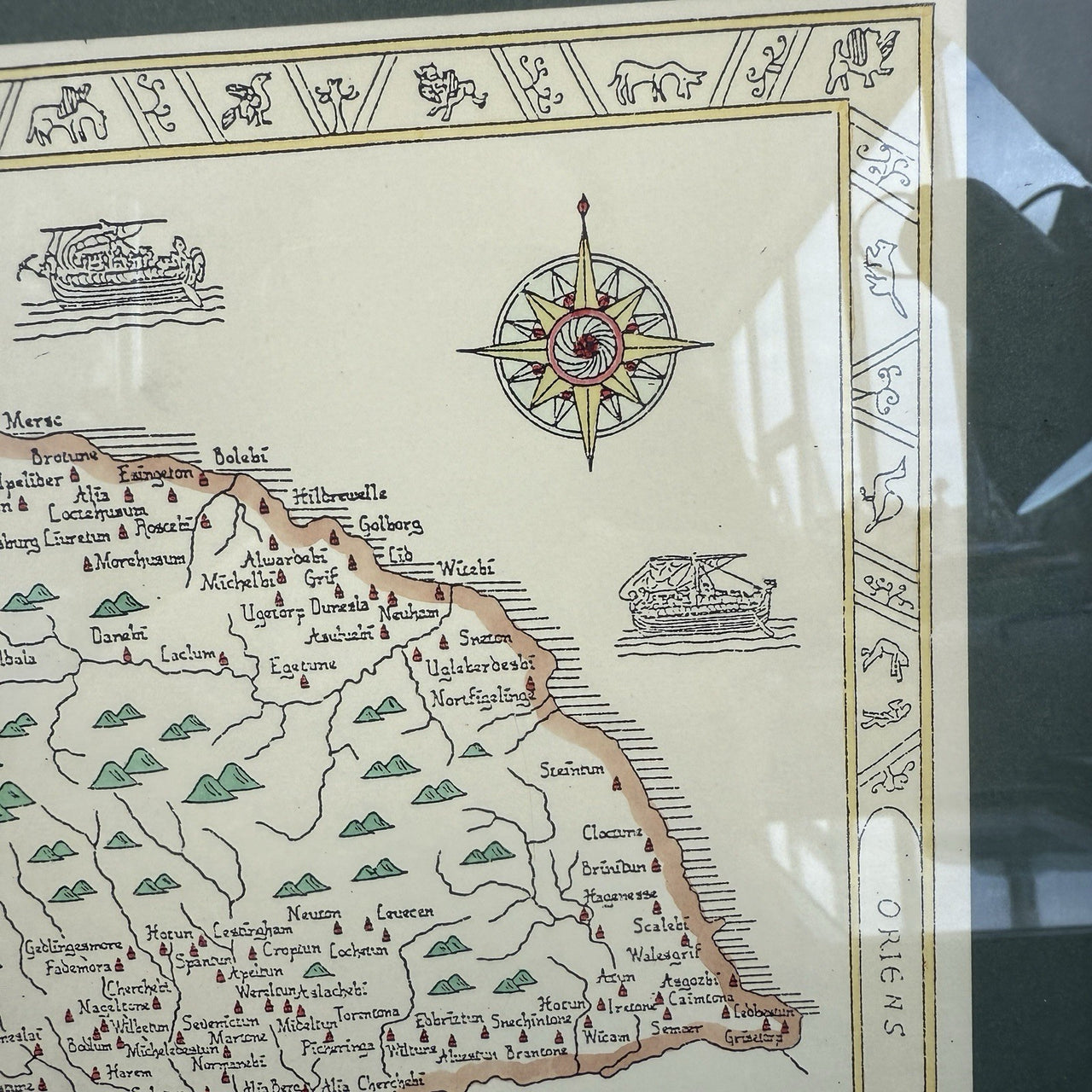 Domesday England 1086 framed Map  Euruicscire Nortreding by Garnons Williams12