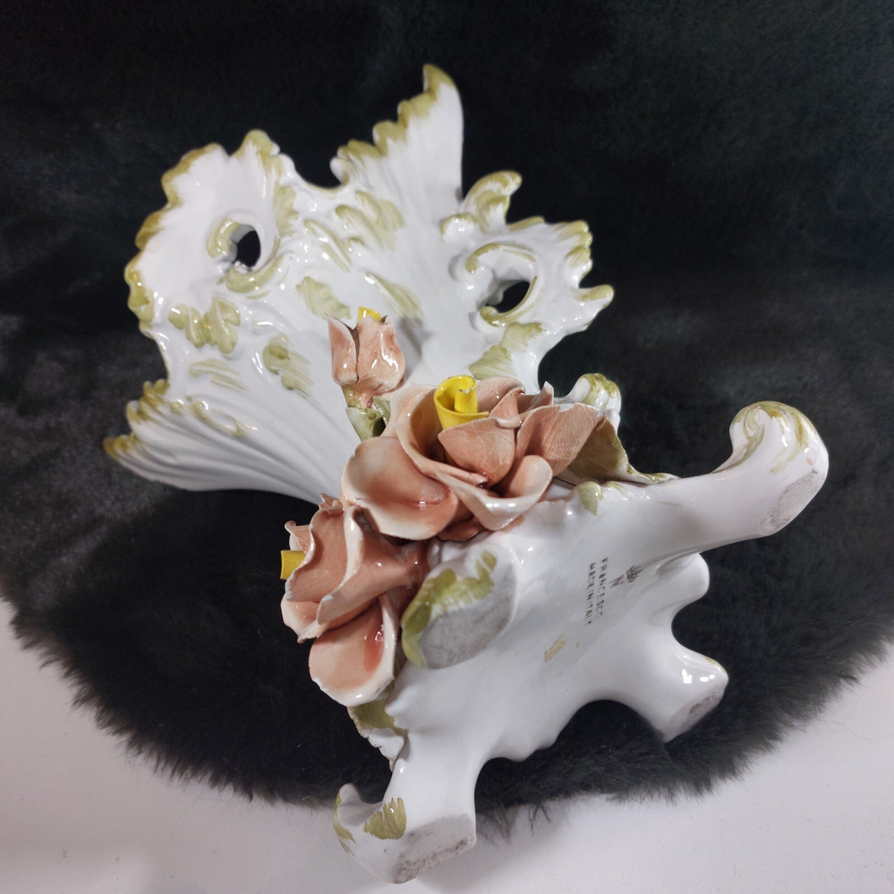 Francesco Capodimonte Italian Porcelain Italy Vase – Rococo Bird & Floral Design11
