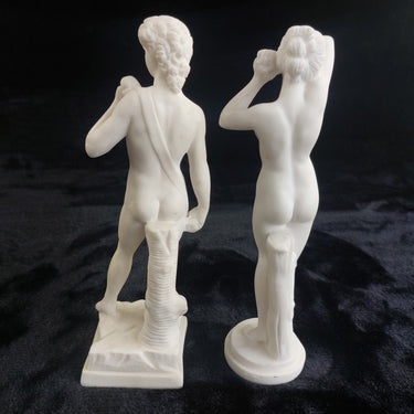 Michelangelo David & Female Nude Sculpture Pair – 9.5