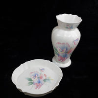 Thumbnail for Aynsley Little Sweetheart Vase with Underplate Floral Bone China United Kingdom7