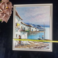 Thumbnail for Mediterranean Scene Coastal Oil Painting – Signed Framed Artwork United Kingdom9