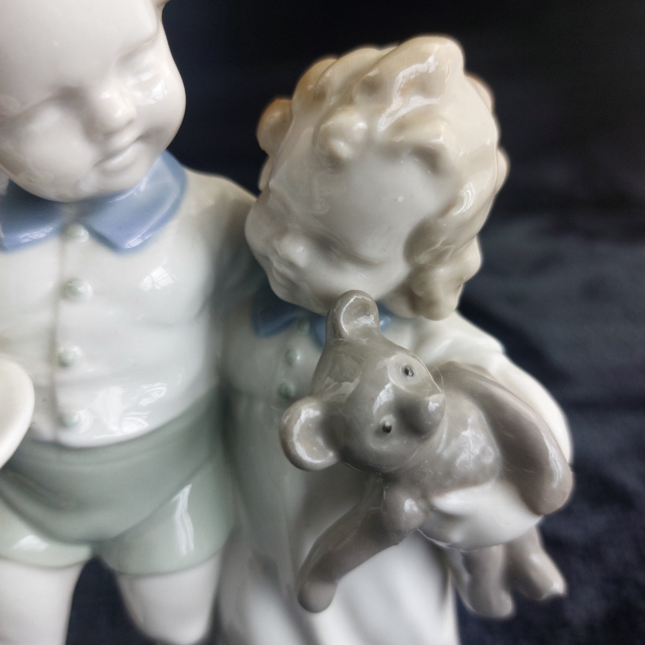 Scheidig Kunst Porcelain Children Candle Bear Figurine Germany 1940s Vintage5