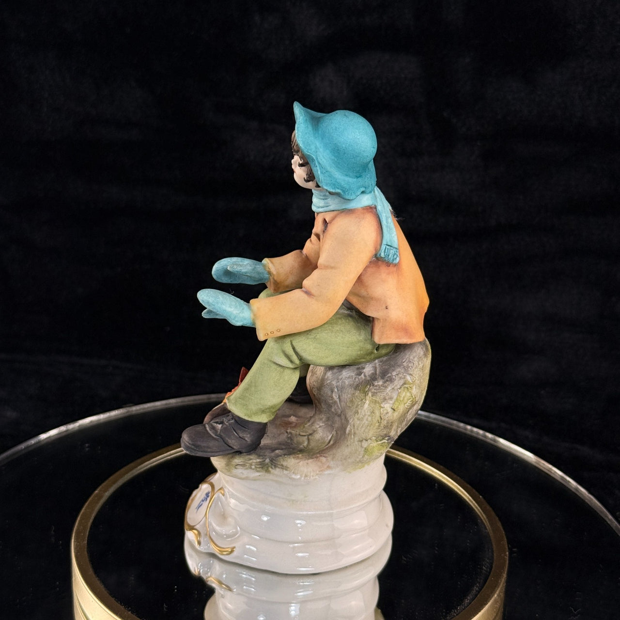 Rare Napoleon Capodimonte Figurine Boy by Giacomo Campfire Porcelain Italy gift6