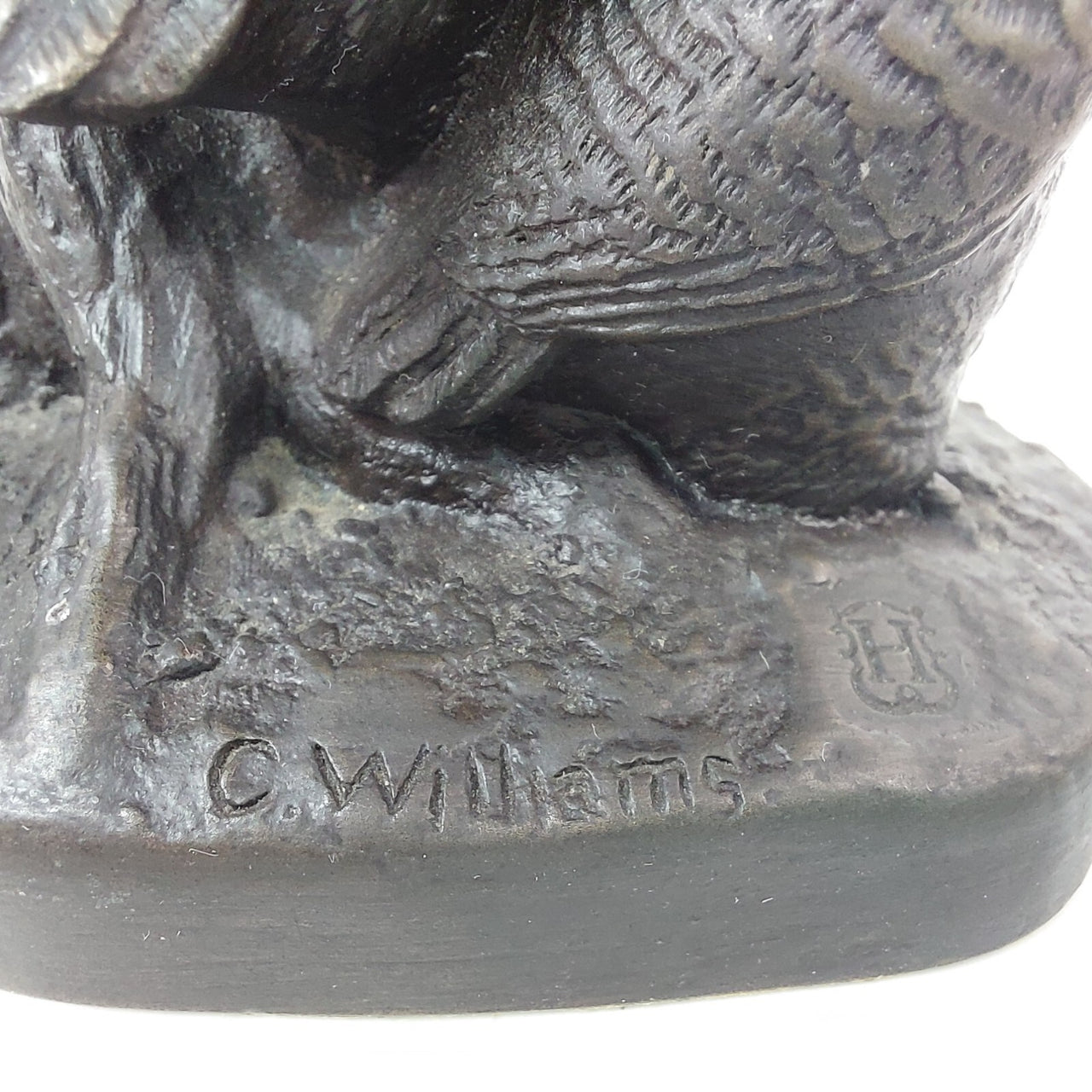 Heredities "Owl and Owlets" Cast Bronze  Resin  by C. Williams Sculpture.  5.25"8