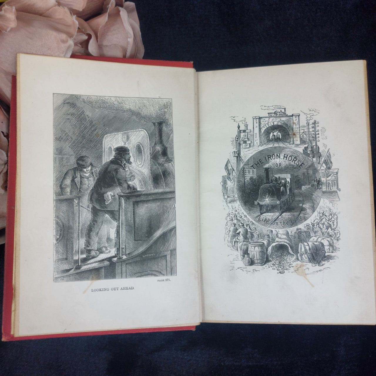 1871  Ballantyne The Iron Horse Book Good Red Decorated Railway Rare Adventure 5