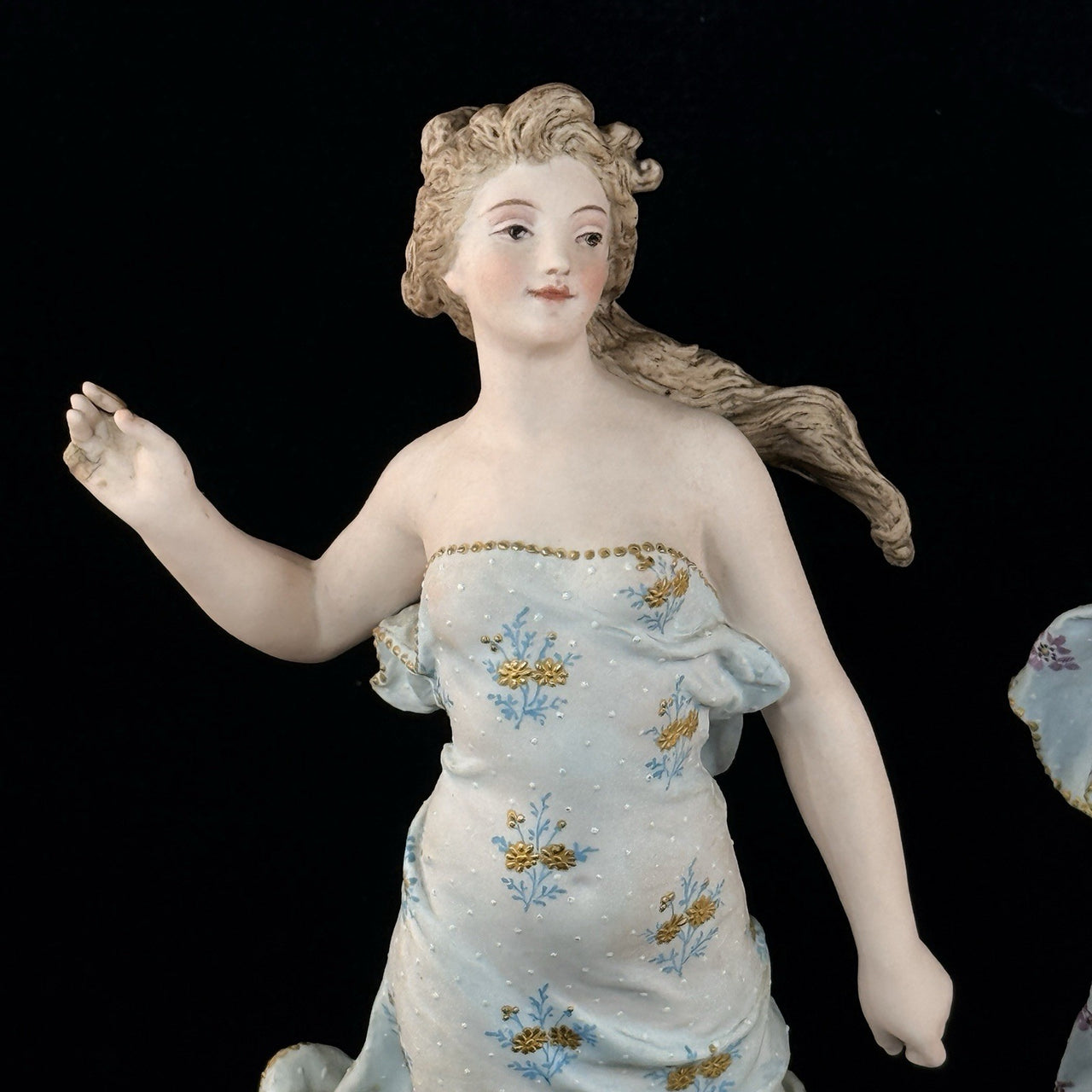 Augarten Vienna Porcelain Ladies Musician Figurines Lyre Pair Austria Antique se13