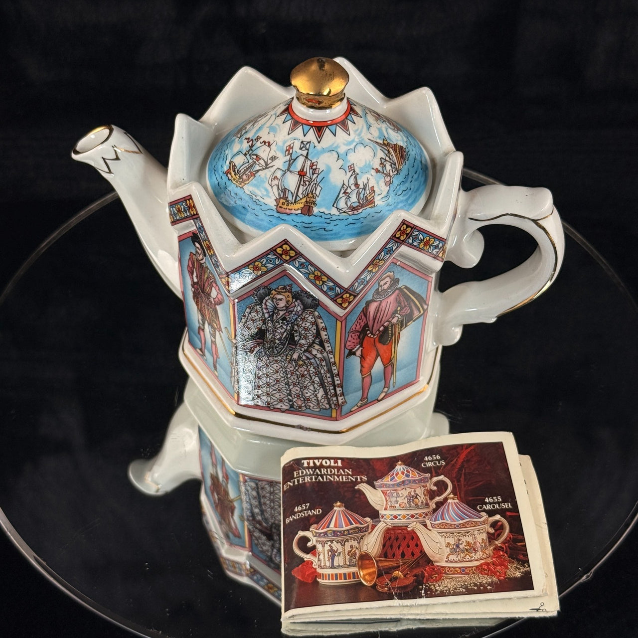 Sadler I Elizabeth Teapot England 1588 Spanish Armada Crown Lid Rare Queen 606g17