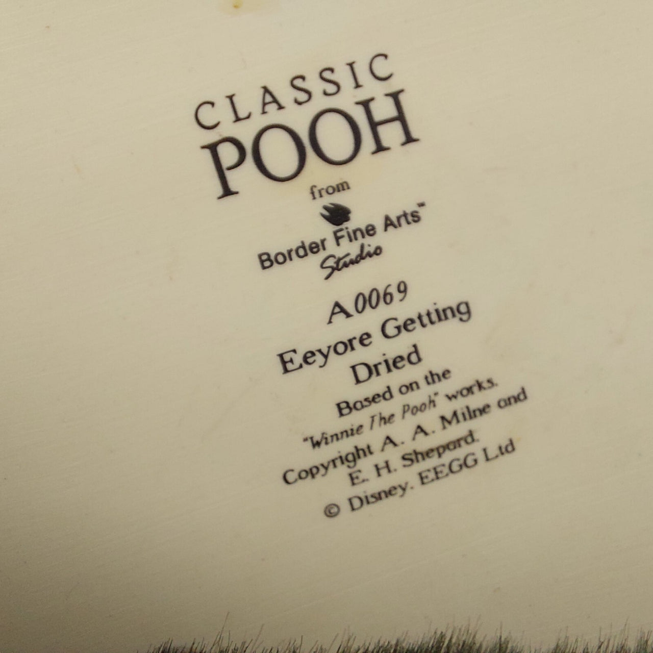 Classic Pooh “Eeyore Getting Dried” Figurine by Border Fine Arts China A00693