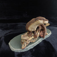 Thumbnail for Border arts fine Edmann 1978 Limited Otter Sculpture 306/350 Stone Base Wil5