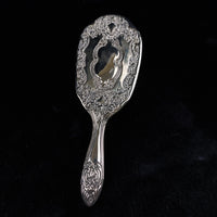 Thumbnail for Vintage Silver-Plated Vanity Set gift– Round Ornate Etched Box & Hand Mirror1