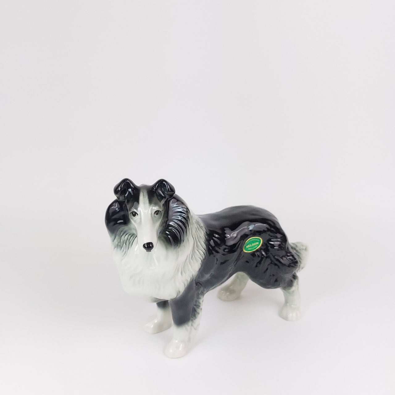 Vintage Nelson Staffordshire Ceramic Collie Figurine 1960s Collie bookshelf deco4