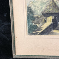 Thumbnail for Salzburg Scene Etching Watercolored on Silk Signed Framed Painting 13x11” Print7