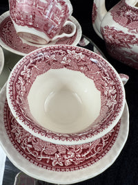 Thumbnail for Mason's Ironstone Vista Dinnerware Tea Set patent Red Transferware England Chips13
