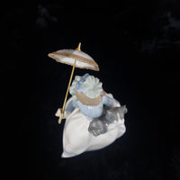 Thumbnail for Rare by NAO Lladro Girl with Dogs & Parasol 1985 Figurine 9.5