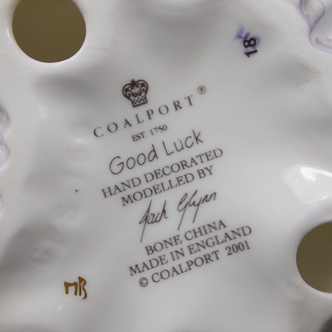 Good Coalport Luck English lady Porcelain by Jack Glynn purple mint condition 12